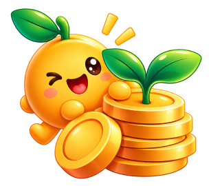 Minted mascot holding gold coins